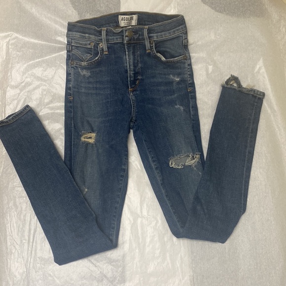 AGOLDE Los Angeles Premium Distressed Skinny Jeans Size 24 - Picture 4 of 7